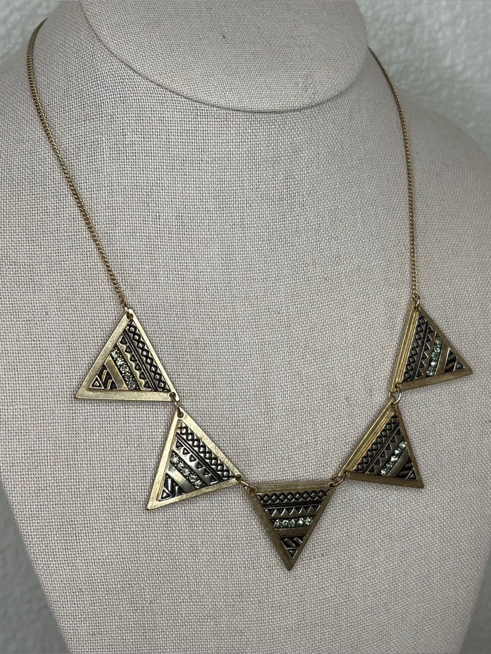 Geometric Tribal Statement Bib Necklace